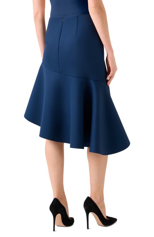 Akris Asymmetric Techno Neoprene Skirt In Blue
