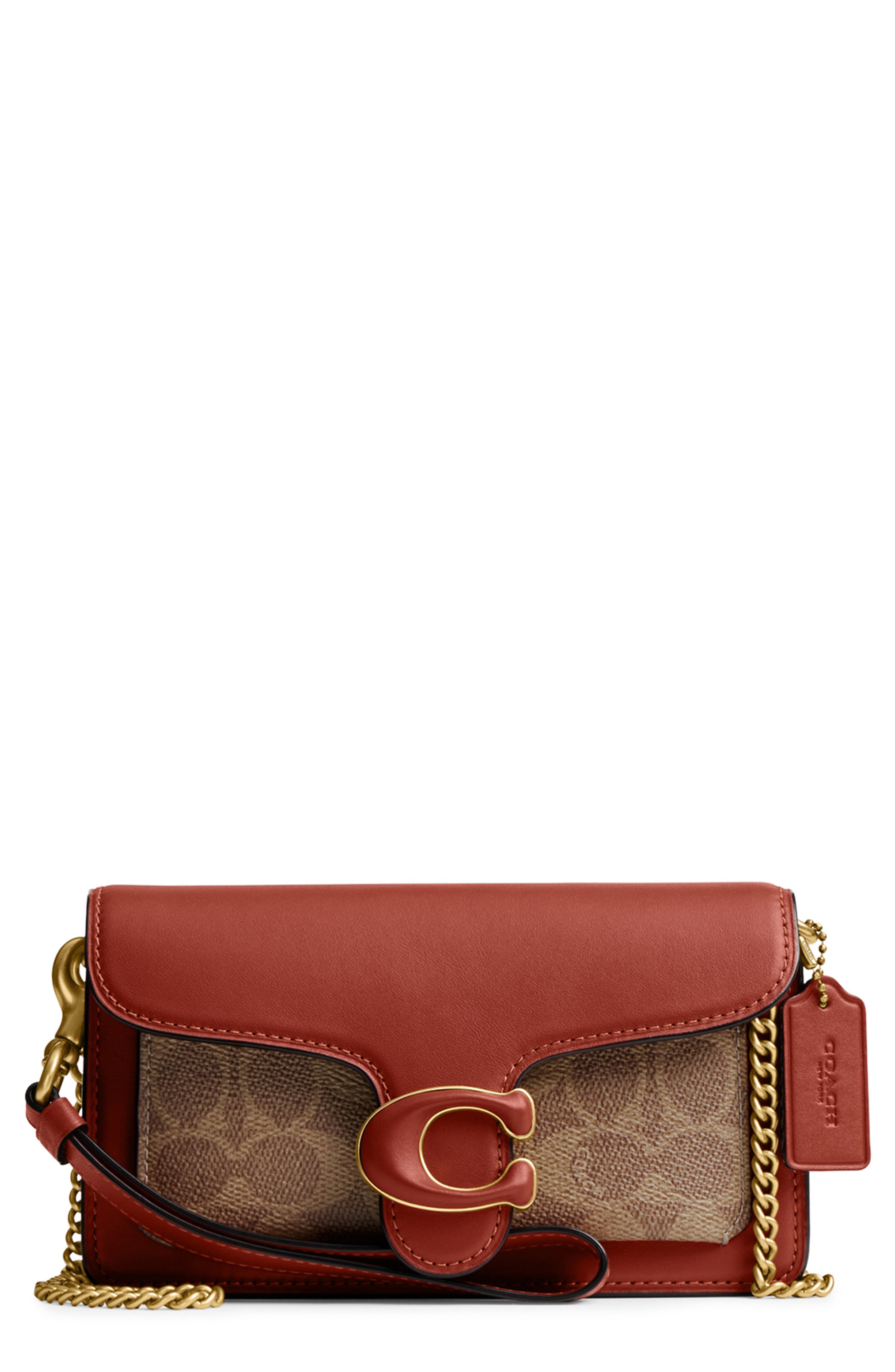 COACH Tabby Signature Coated Canvas & Leather Wristlet, Main, color, 
