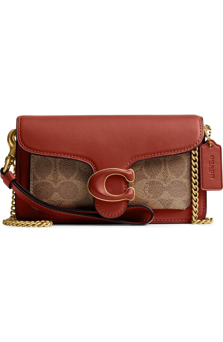 COACH Tabby Signature Coated Canvas & Leather Wristlet, Main, color,