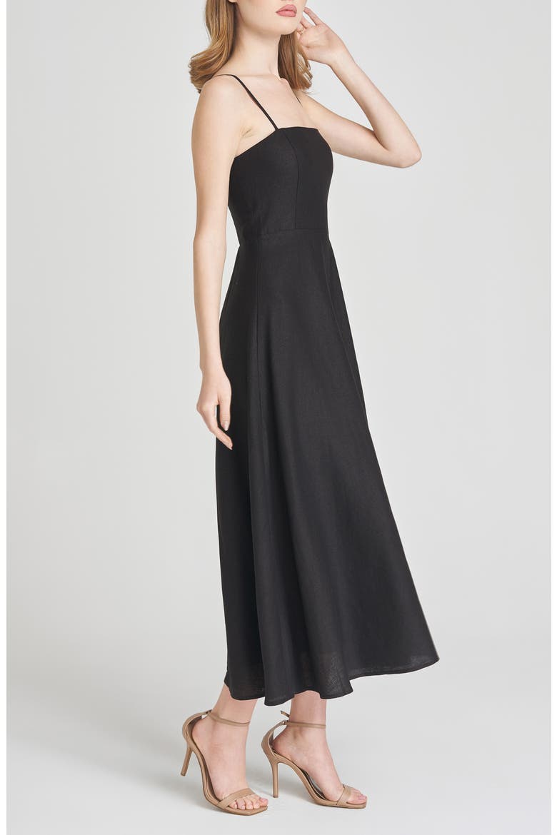x Styled by COCO! Josefina Linen Blend Dress, Alternate, color, BLACK