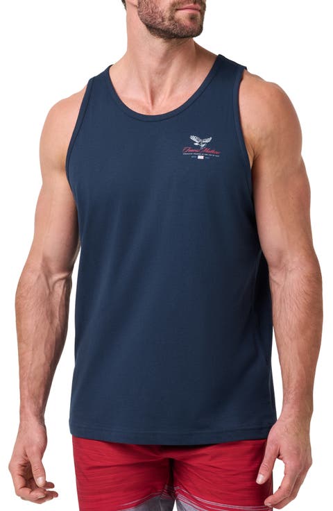 Red White BBQ Cotton Graphic Tank