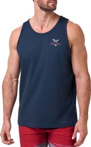 TravisMathew Red White BBQ Cotton Graphic Tank