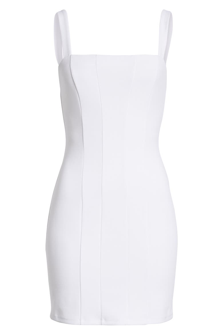 Seamed Body-Con Dress, Alternate, color, WHITE