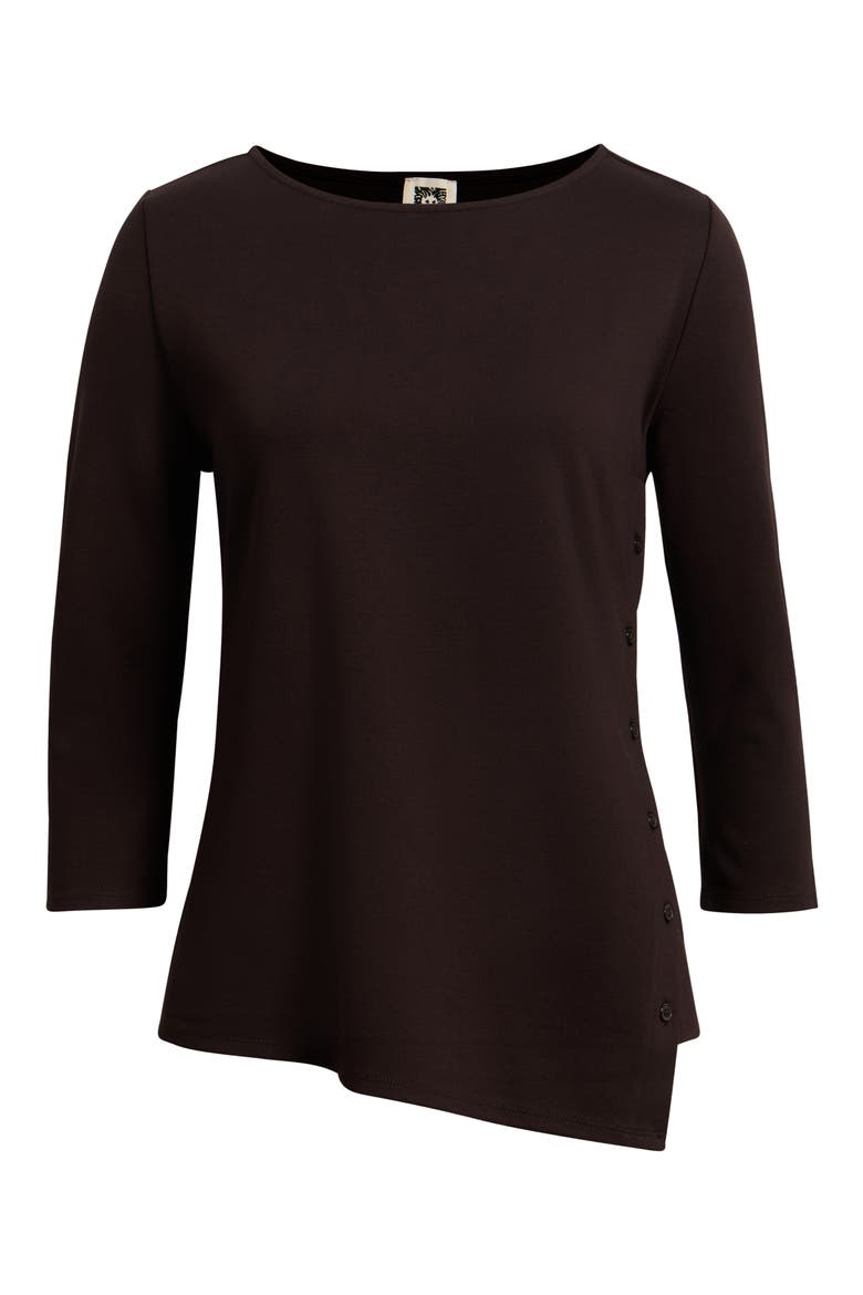 Asymmetric Button Hem Top, Alternate, color, DEEP MAHOGANY