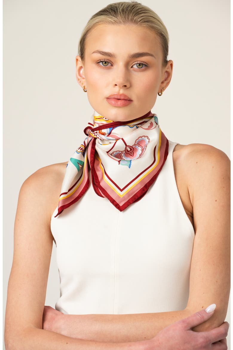 Terra Paisley Double Sided Silk Scarf, Alternate, color, Red