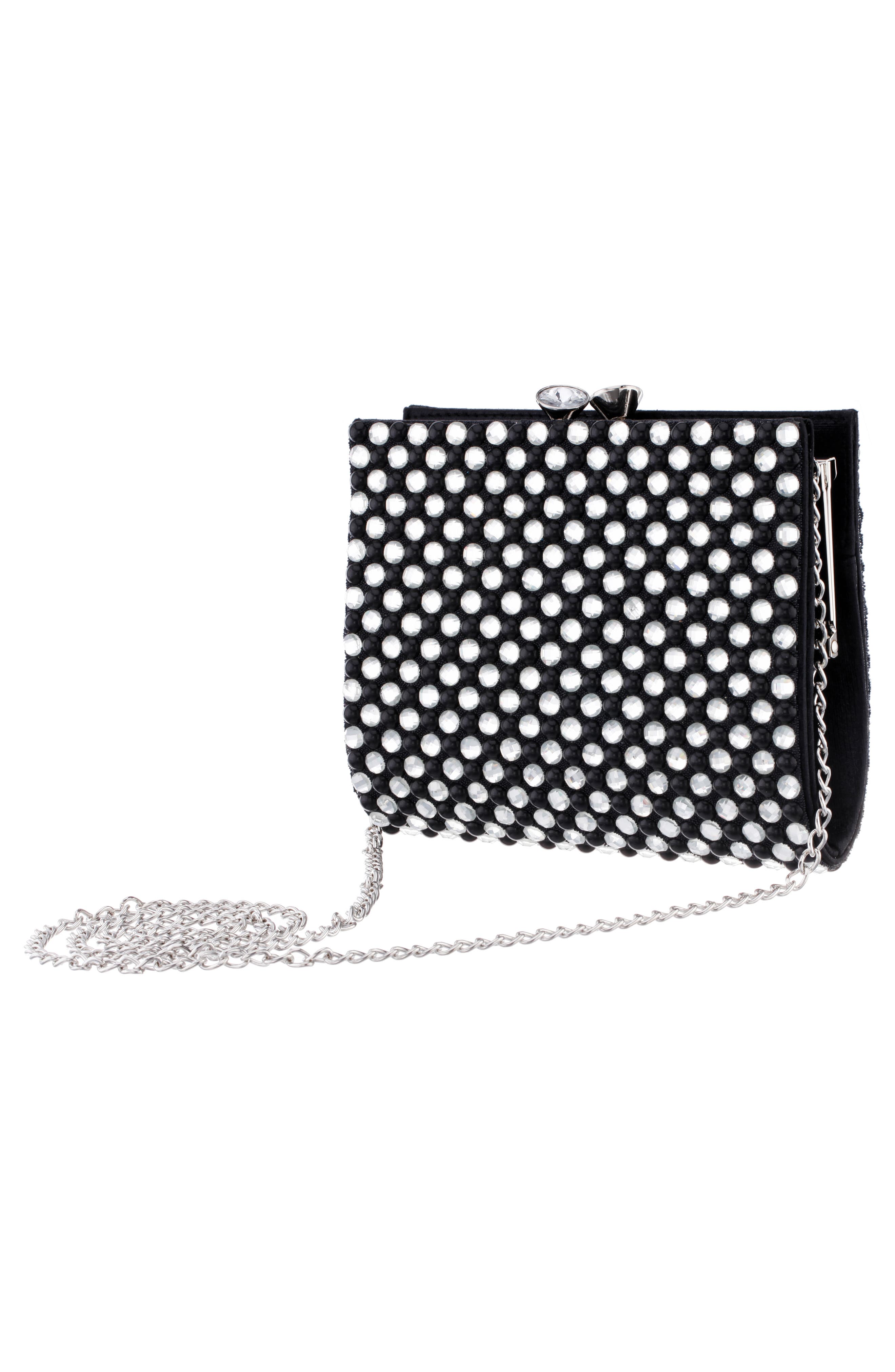 Nina Crystal Frame Clutch, Alternate, color, 