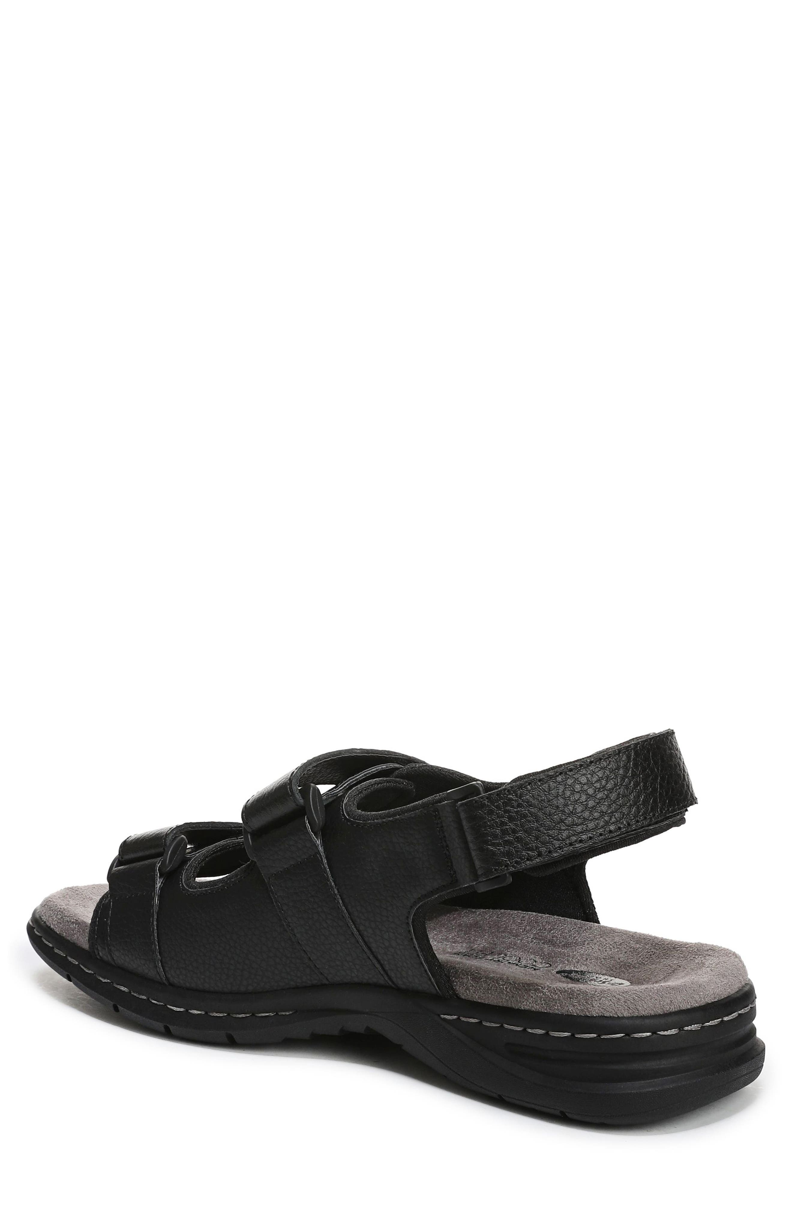 Dr. Scholl's Gavin Hook-and-Loop Sandal - Wide Width Available, Alternate, color, Black Leather