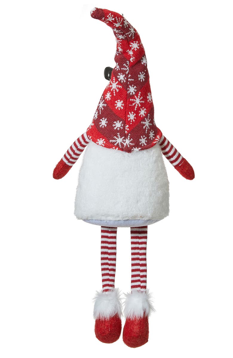 Glitzhome Fabric Christmas Gnome Shelf Sitter with Dangling Legs, Alternate, color, 