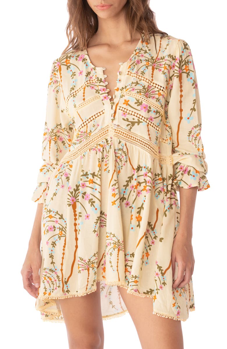 Maaji Boho Cover-Up Dress, Alternate, color, Open White