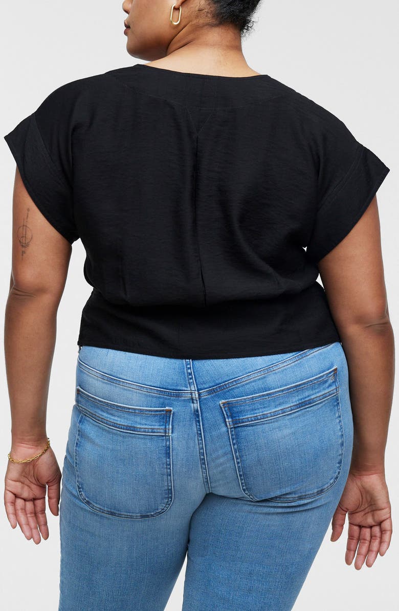 Madewell Pleated Short Sleeve Top, Alternate, color, 