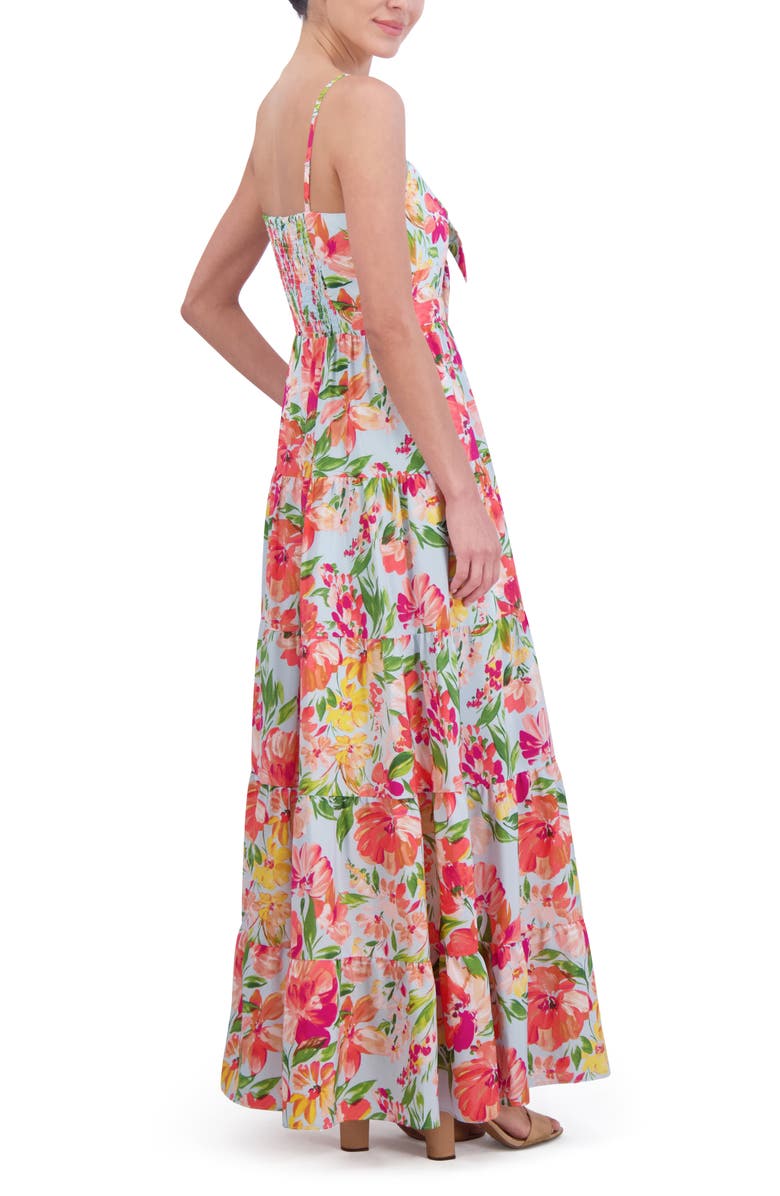 Eliza J Floral Bow Front Tiered Maxi Sundress, Alternate, color,
