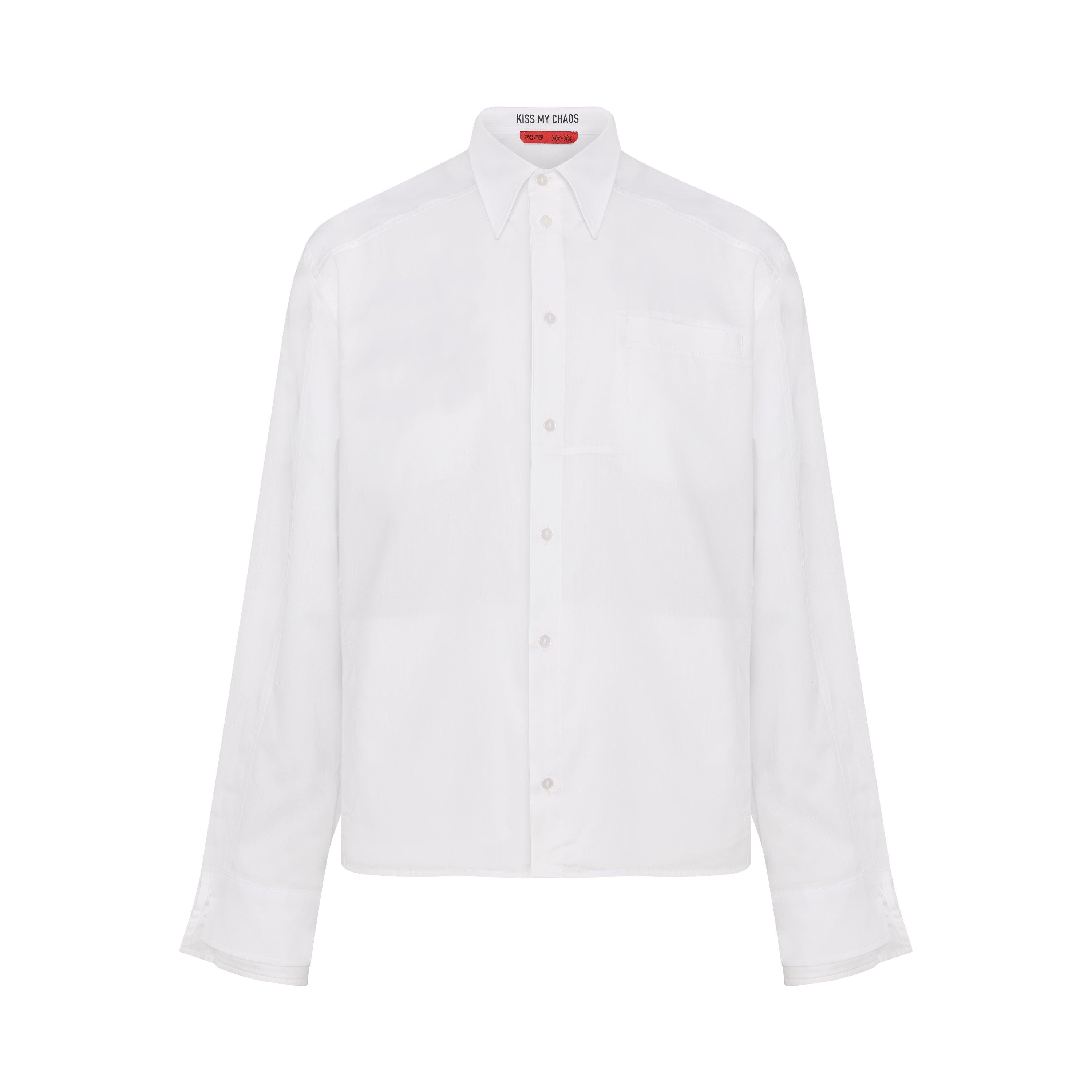 Pcfg Pure Cotton Woven Shirt With Double Cuff In White