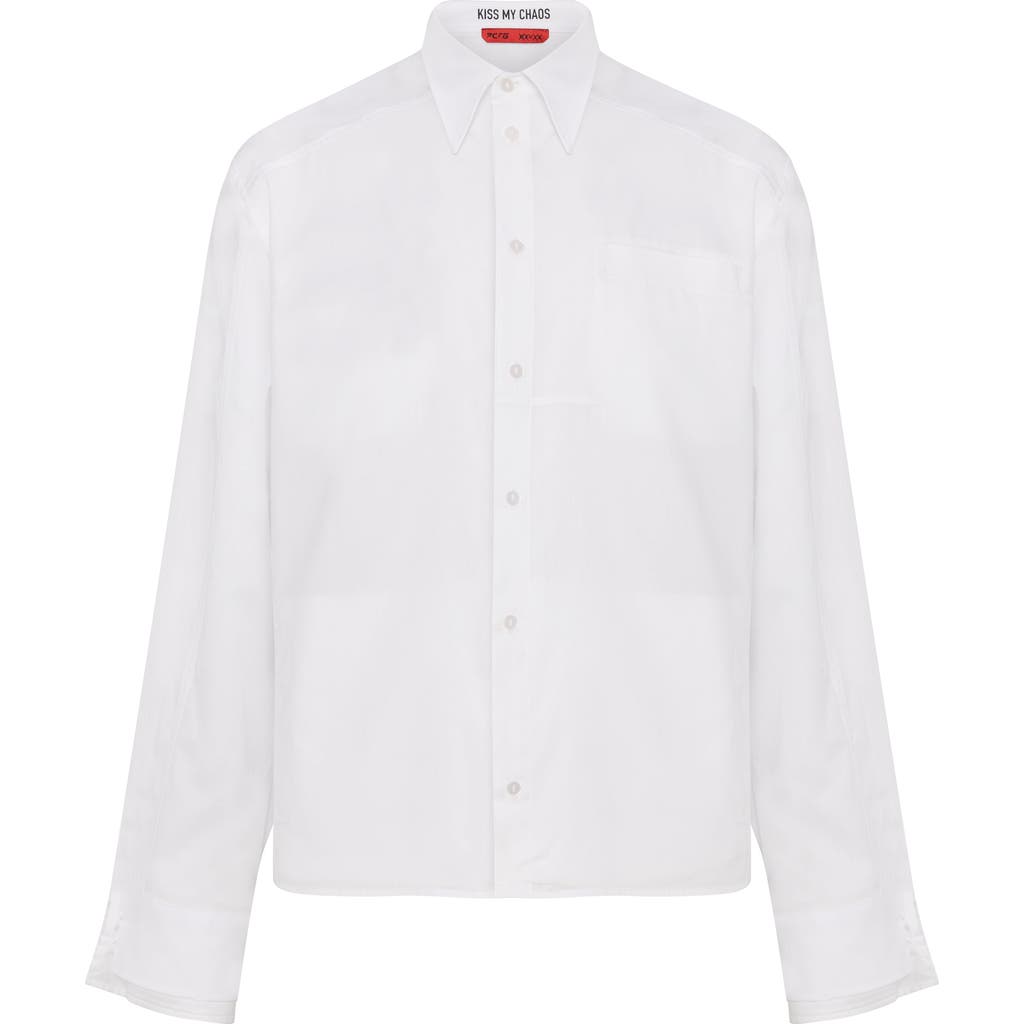 Pcfg Pure Cotton Woven Shirt With Double Cuff In White
