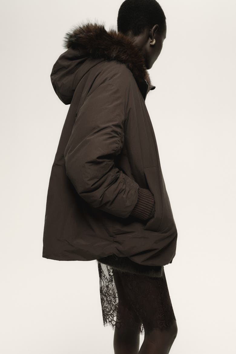 Padded Jacket, Alternate, color, Dark brown