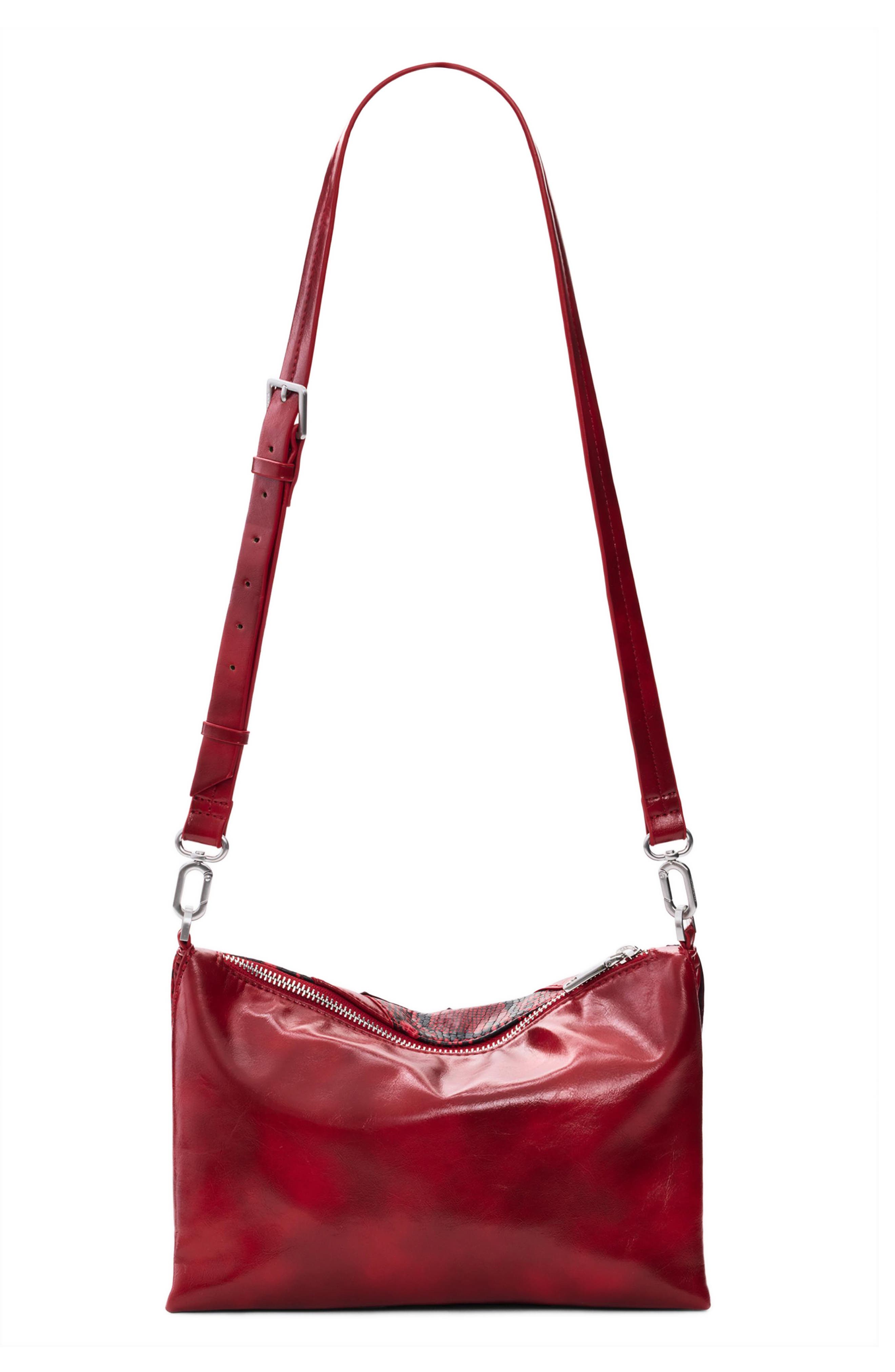 Desigual Faux Leather Crossbody Bag, Alternate, color, Red