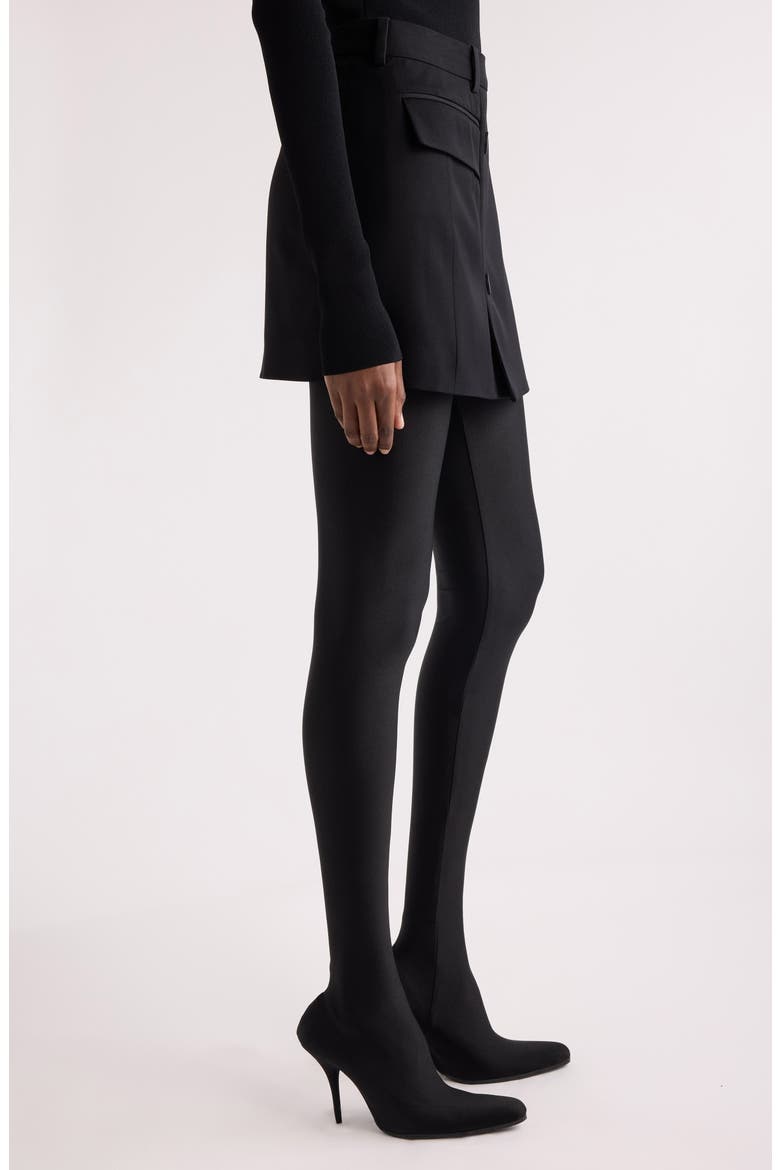 Tailored Twill Miniskirt, Alternate, color, 1000 BLACK