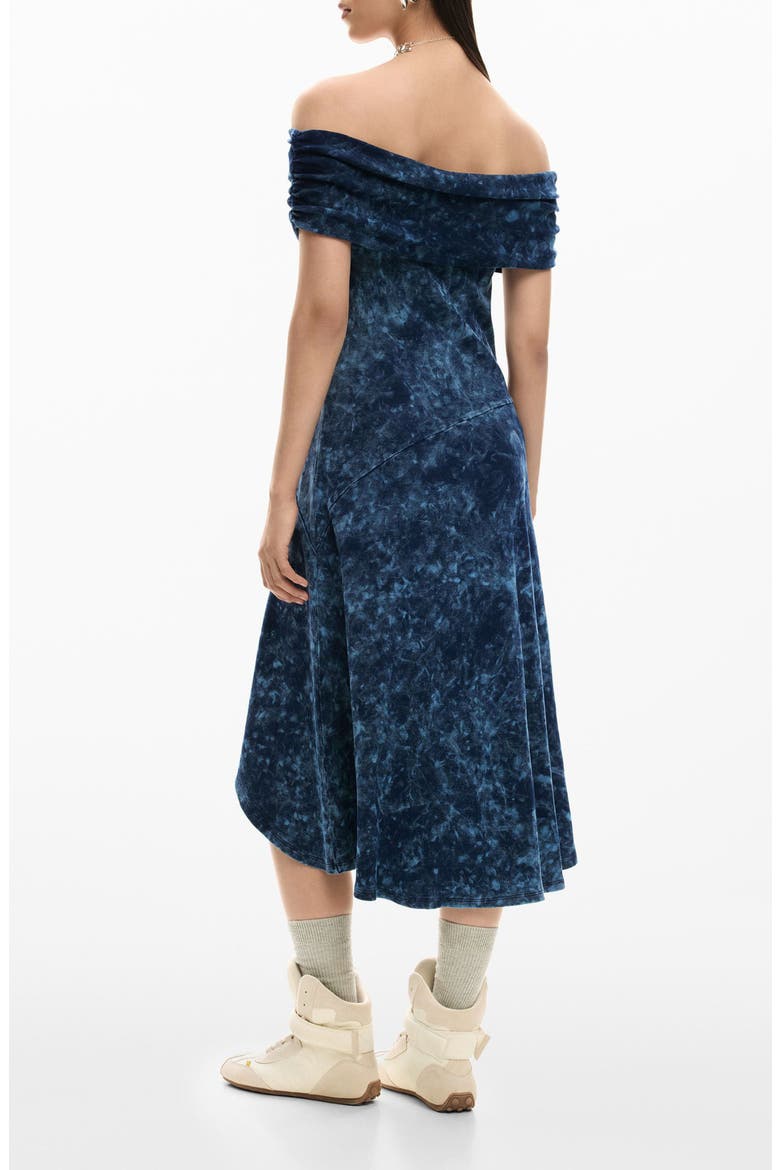 Off the Shoulder High-Low Dress, Alternate, color, BLUE