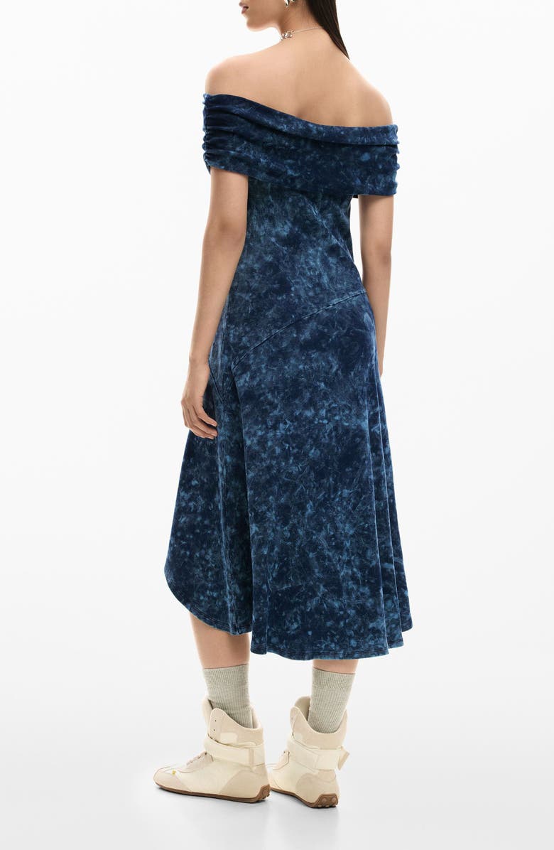 Desigual Off the Shoulder High-Low Dress, Alternate, color, Blue
