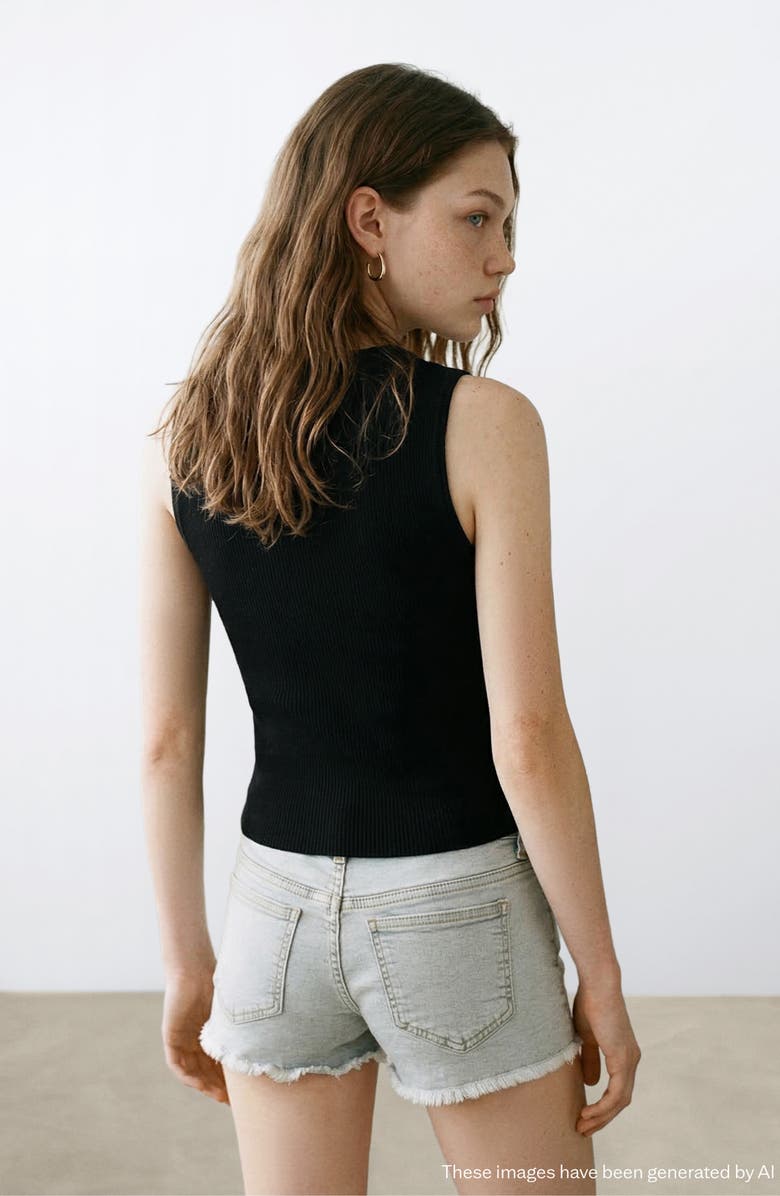 MANGO TEEN Cutout Sleeveless Rib Top, Alternate, color, 