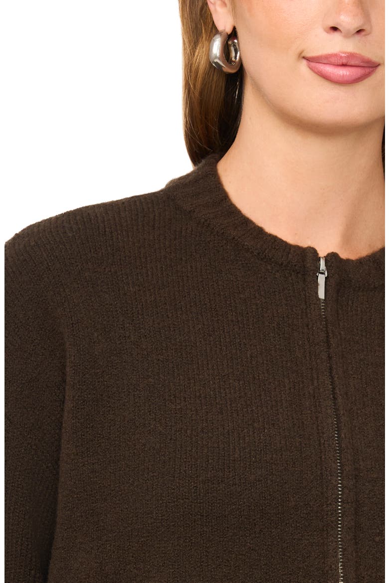 Zip Bomber Jacket, Alternate, color, CHOCOLATE