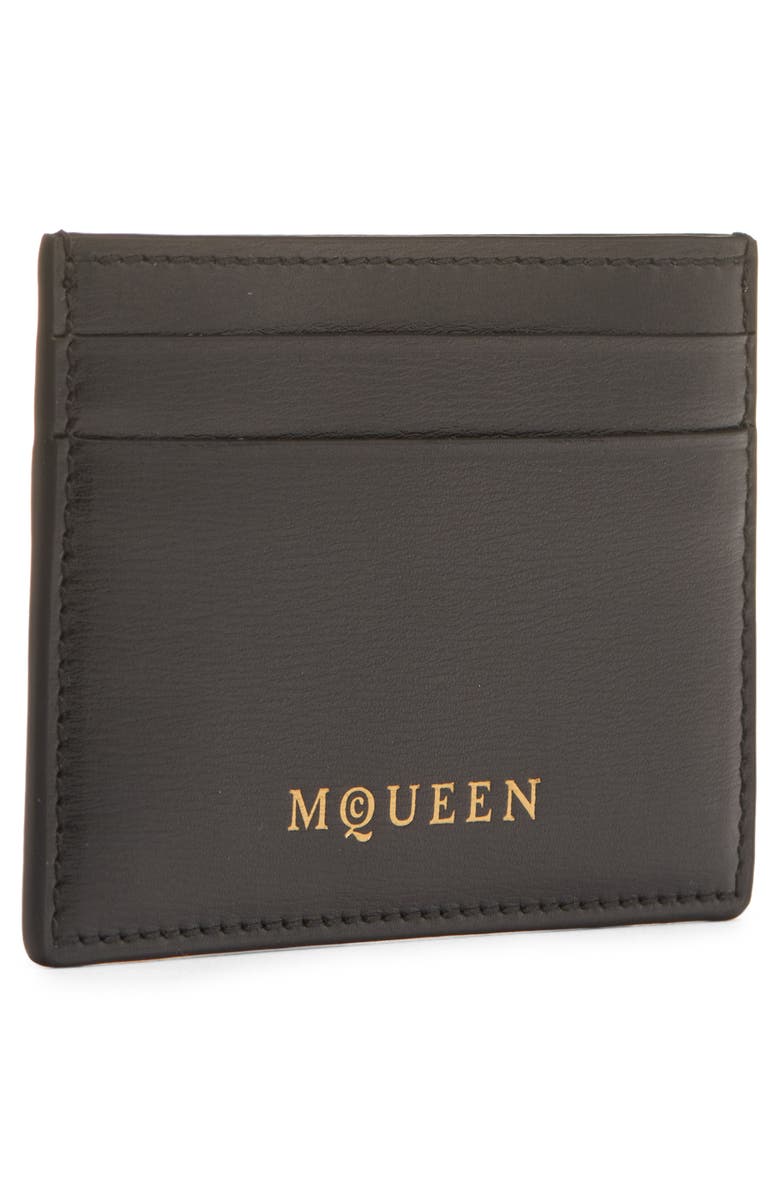 McQueen Foil Logo Card Holder, Alternate, color, Black/ Gold