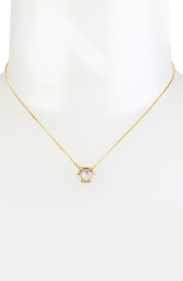 AllSaints Hexagon Pendant Necklace, Alternate, color, 