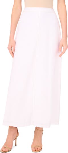 High Waist A-Line Maxi Skirt