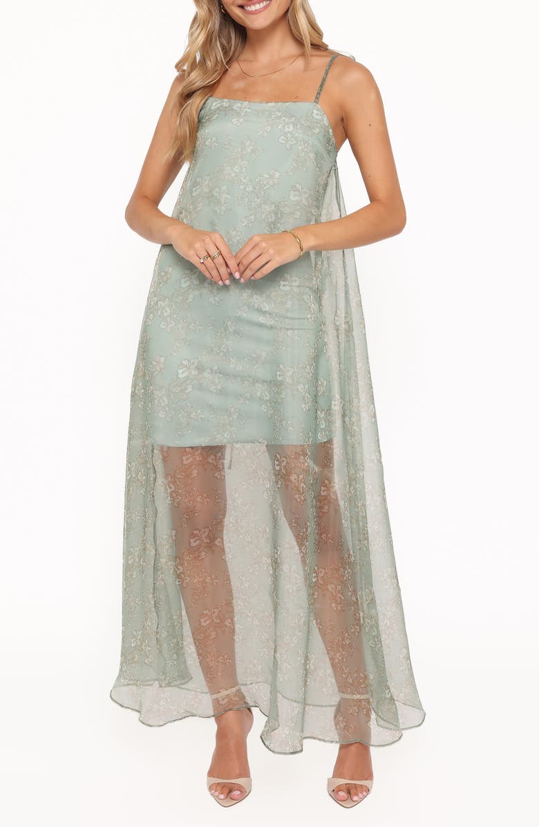 Petal & Pup Erika Floral Chiffon Overlay Cocktail Dress, Main, color, 