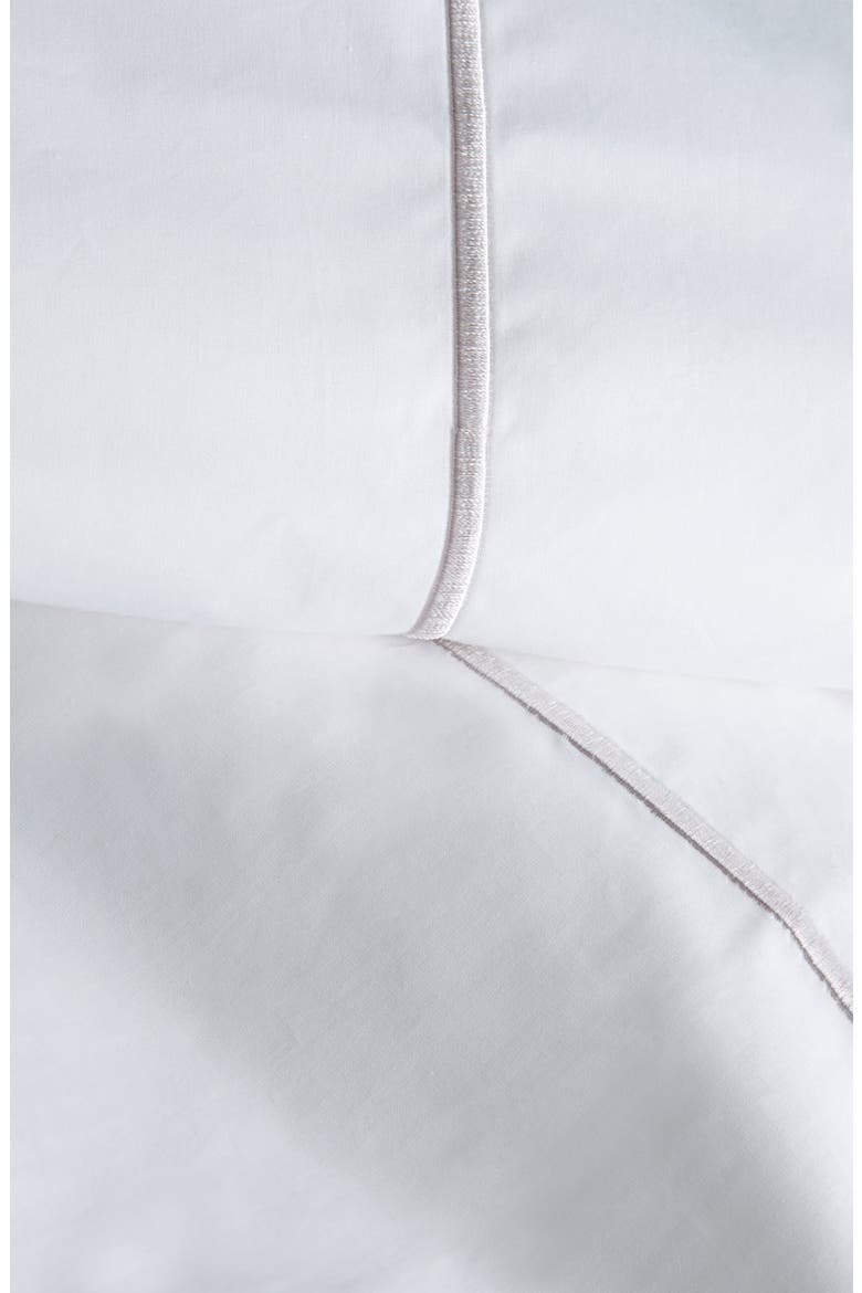 Marrow Stripe Cotton Percale Duvet Set, Alternate, color, GREY/WHITE