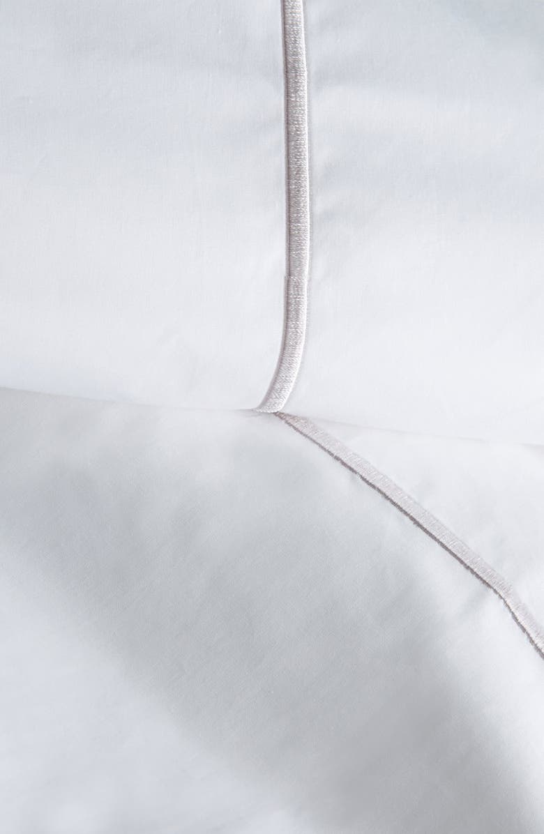 MELANGE HOME Marrow Stripe Cotton Percale Duvet Set, Alternate, color, Grey/White