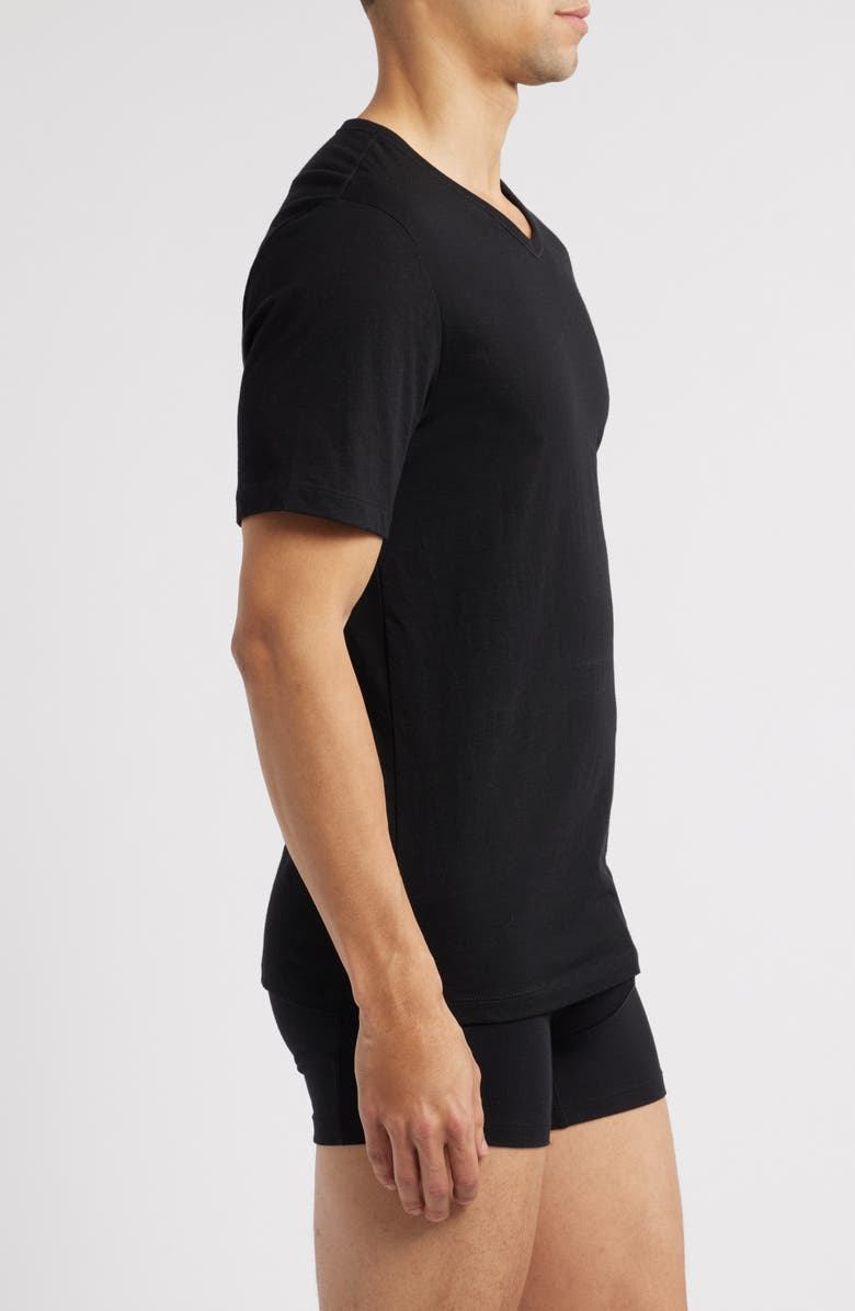BOSS 3-Pack V-Neck T-Shirts, Alternate, color, Black