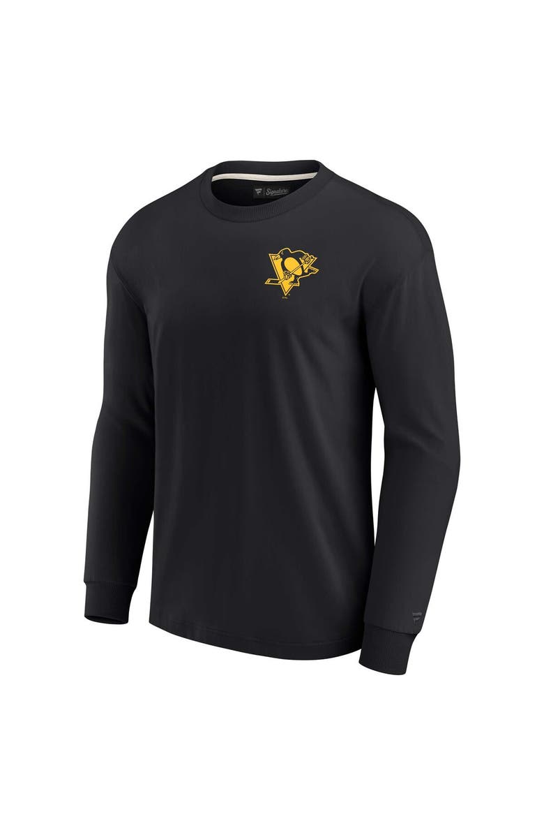 Fanatics Signature Unisex Fanatics Signature Black Pittsburgh Penguins Elements Super Soft Long Sleeve T-Shirt, Alternate, color, 