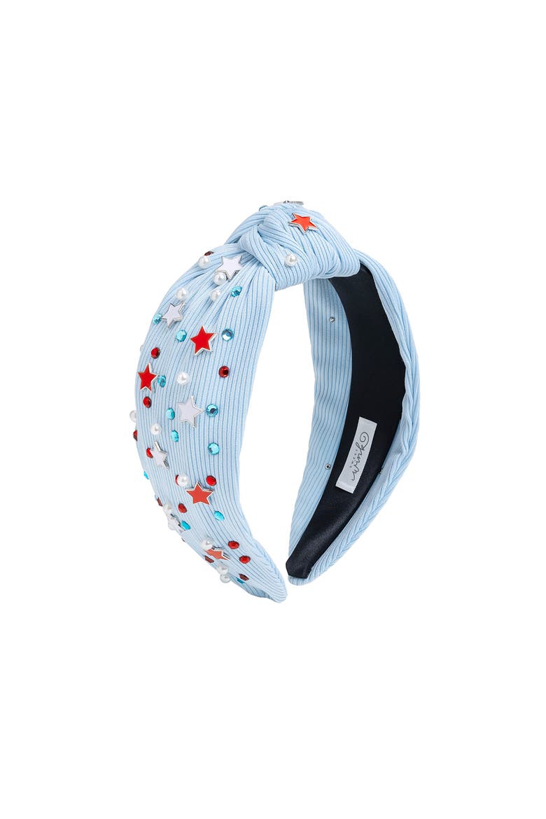 USA Stars Gemstone Headband, Main, color, Light Blue