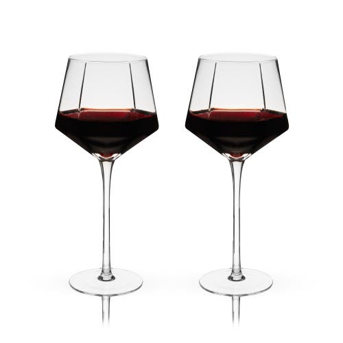 Viski Seneca Crystal Wine Glasses Set Of 2 In Clear