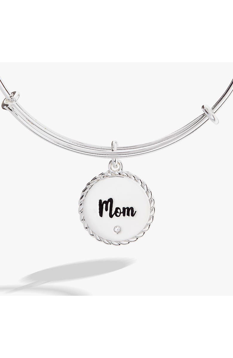 Alex and Ani Mom Charm Bangle Bracelet, Alternate, color, Silver