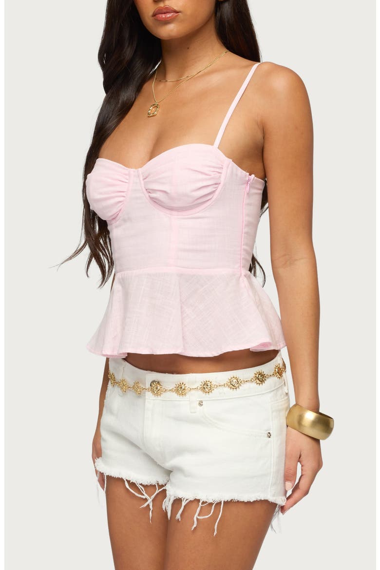 Peplum Cotton Camisole, Alternate, color, LIGHT-PINK