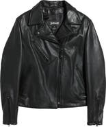 Schott NYC Clean Perfecto Asymmetric Leather Moto Jacket