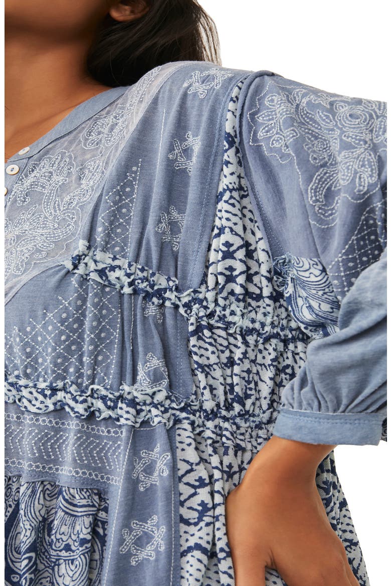 Oh My Mix Print Long Sleeve Maxi Dress, Alternate, color, INDIGO
