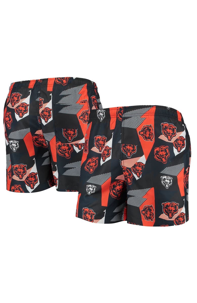 FOCO Men's FOCO Navy/Orange Chicago Bears Geo Print Swim Trunks, Main, color, 