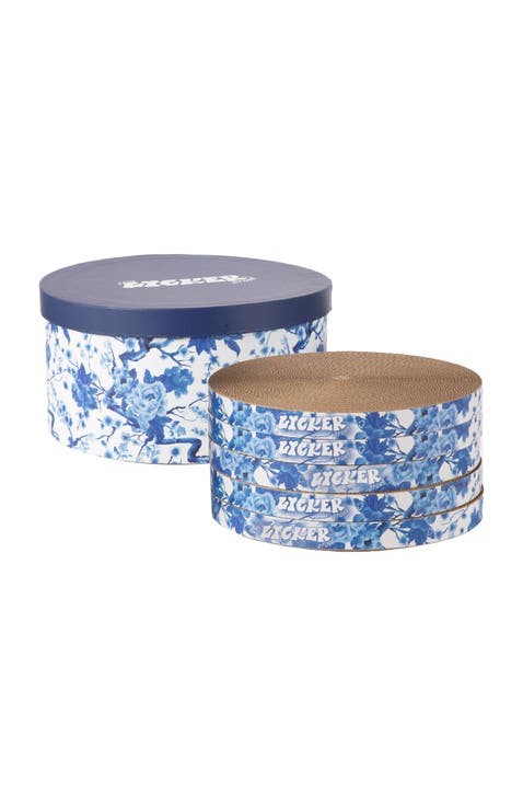 Kate Modern Patterned Cardboard Reversible Cat Scratcher Pad In Box with Catnip