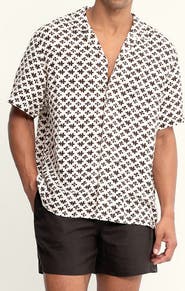 AUTO-REPLY™ Alex Printed Linen Blend Camp Shirt
