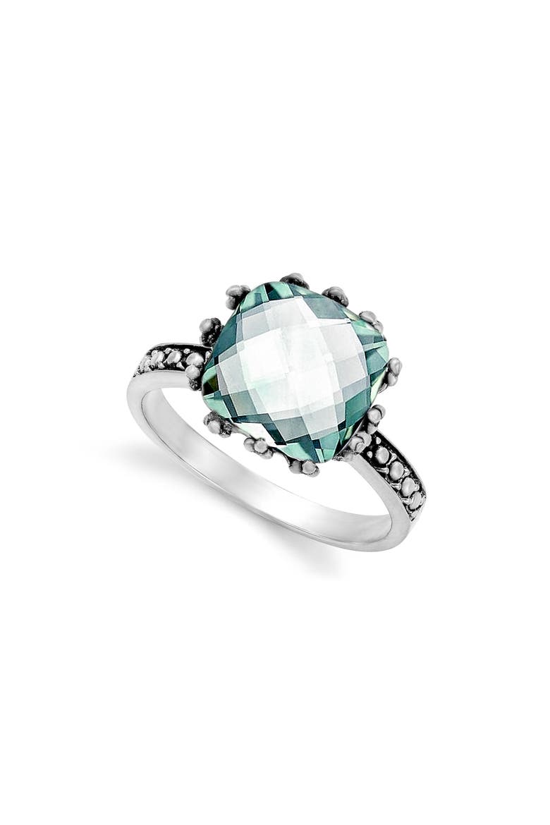 Cushion Cut Quartz Ring, Main, color, GREEN