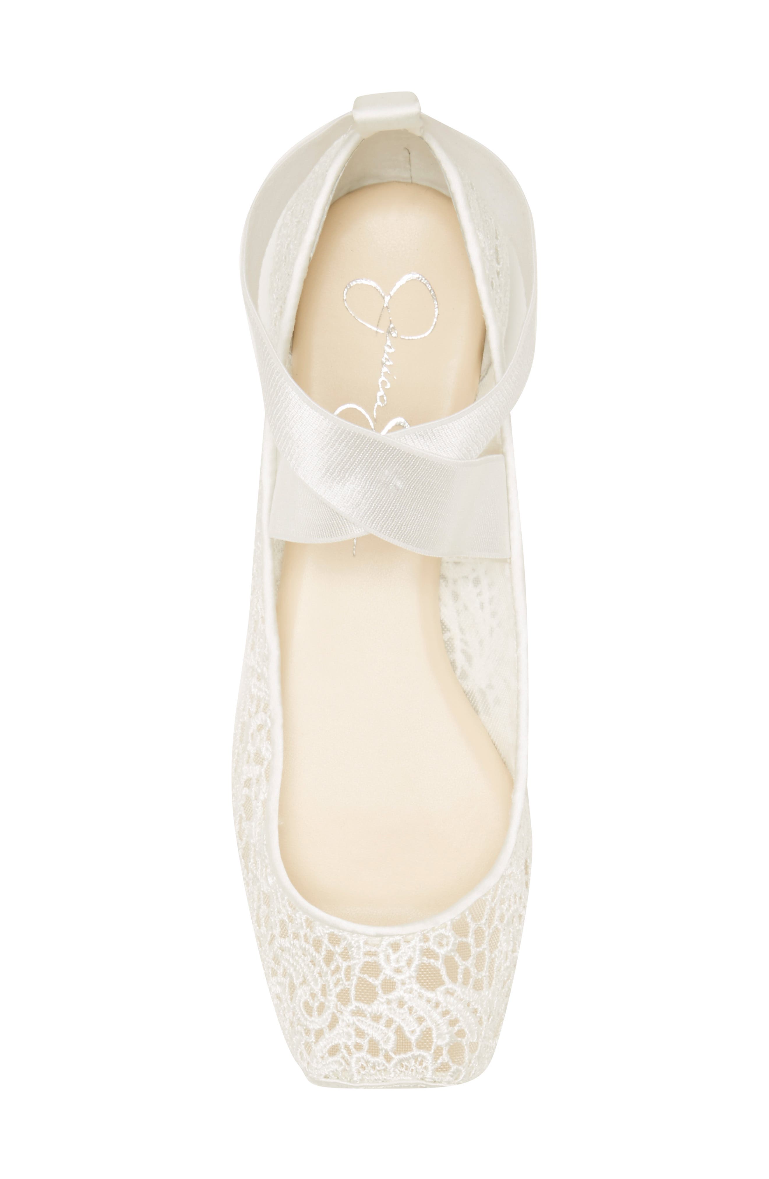 Maggda Cross Strap Flat, Alternate, color, WHITE