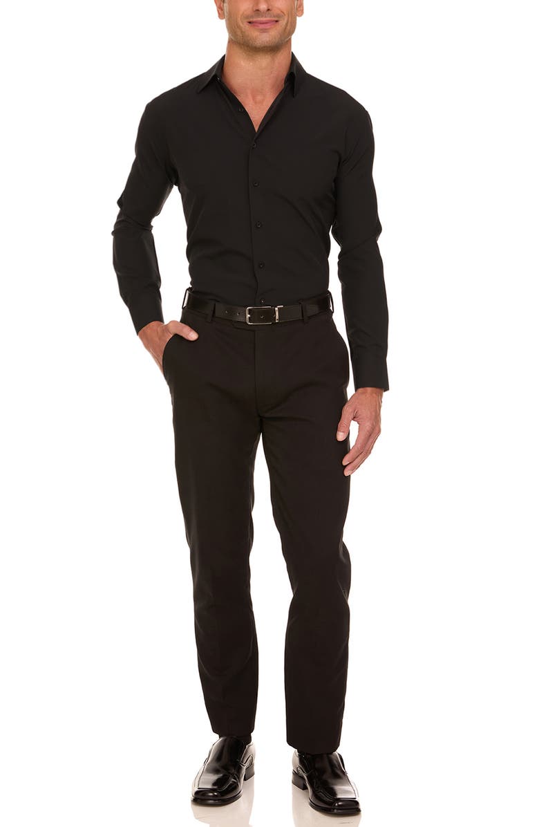 Nautica Slim Fit Solid Dress Shirt, Alternate, color,