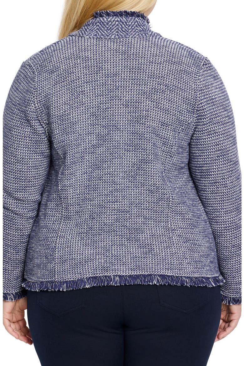 Fringe Mixed Knit Jacket, Alternate, color, INDIGO MIX