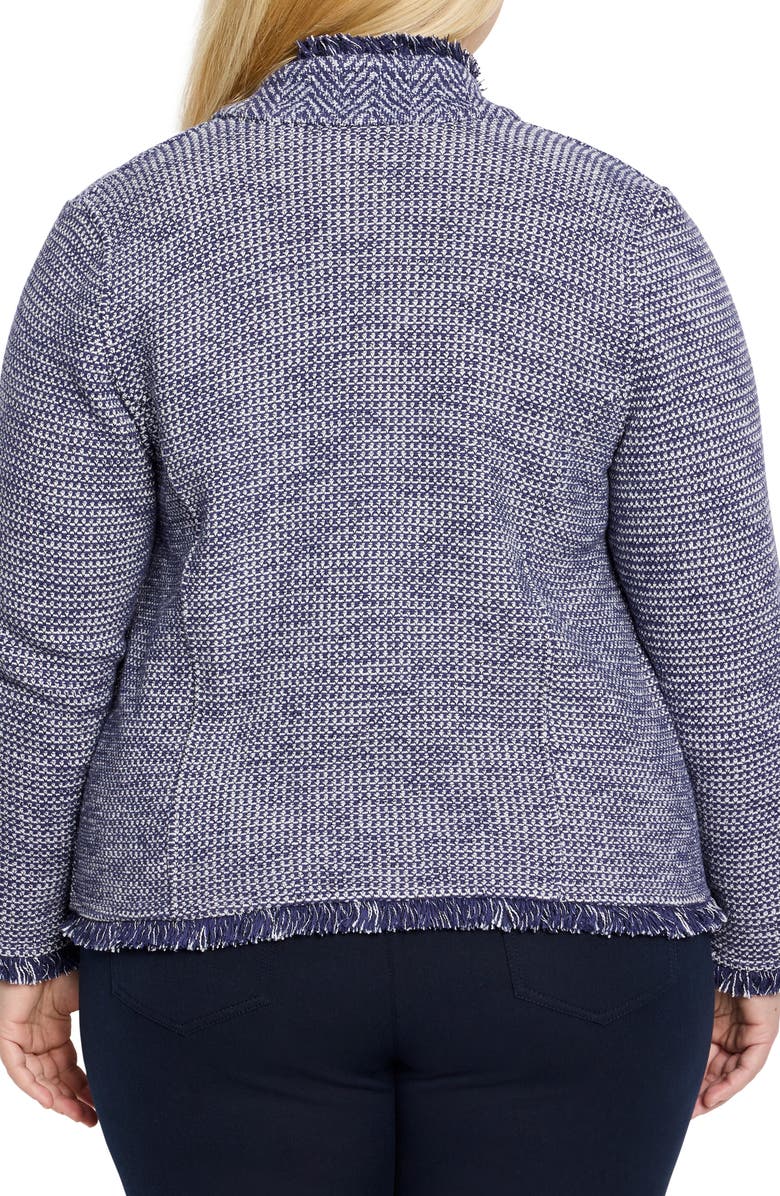 NIC+ZOE Fringe Mixed Knit Jacket, Alternate, color,