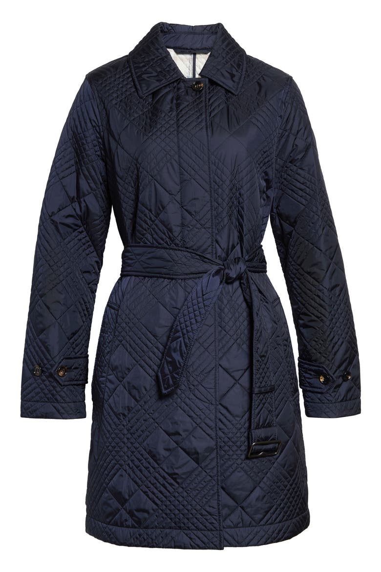 Darliston Iconic Check Quilted Trench Coat, Main, color, NAVY