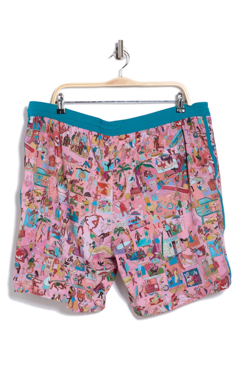 Baja Scenic To Believe It 8-Inch Swim Trunks, Alternate, color, BEACH BLOSSOM