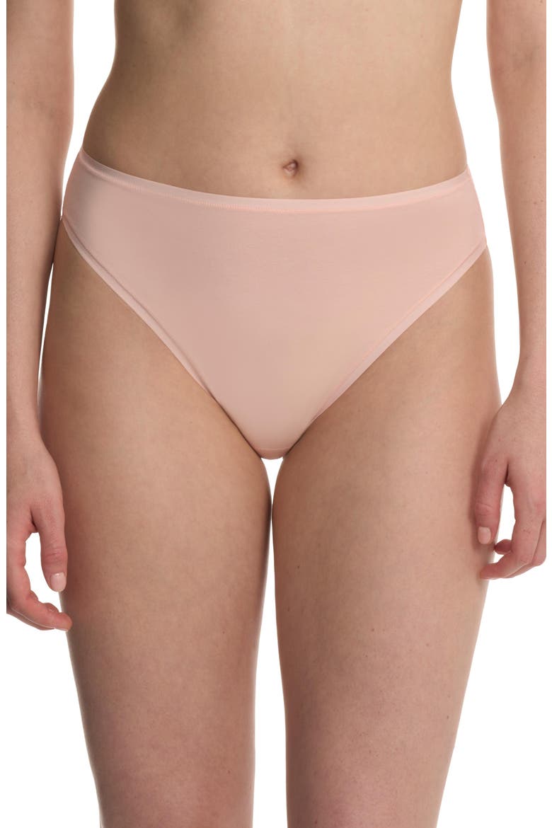 Bliss Bare Cotton High Cut Brief 3-Pack, Alternate, color, Lt Grey Heathr/Buff/Peach Whip