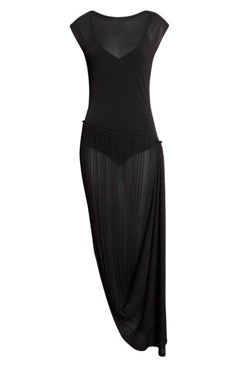 Fléchage Draped Sheer Dress